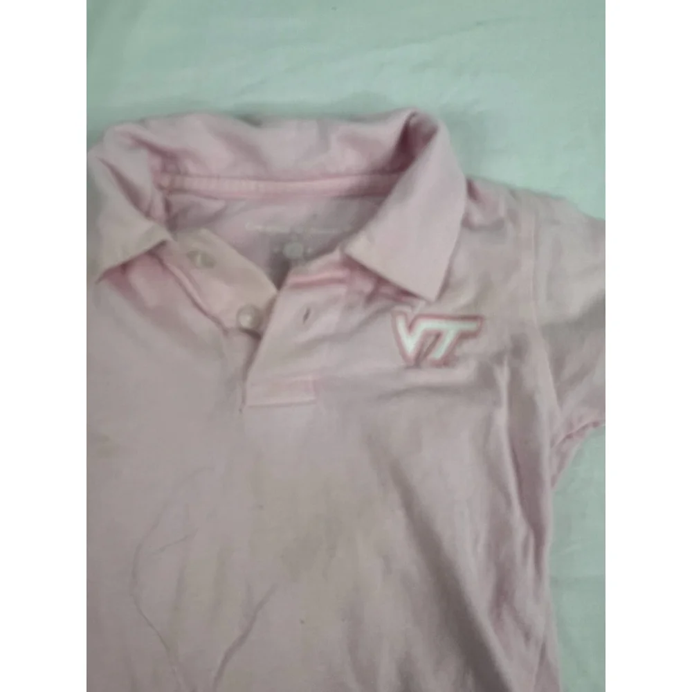 Baby Girl Virginia Tech Hokies Snap Bottom Short Sleeve Bodysuit Size Small Pink